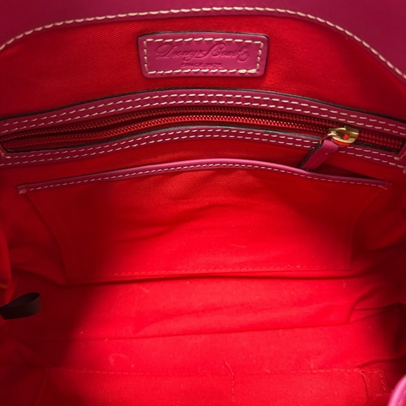 Dooney & Bourke Solid Hot Pink Leather Satchel Handbag - Picture 6 of 9